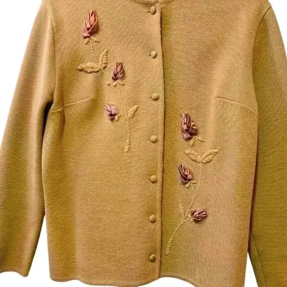 Vintage Women Knitted Blouse and Skirt 100% Wool Custom-Made in Vienna Sz44Eu - Picture 5 of 14